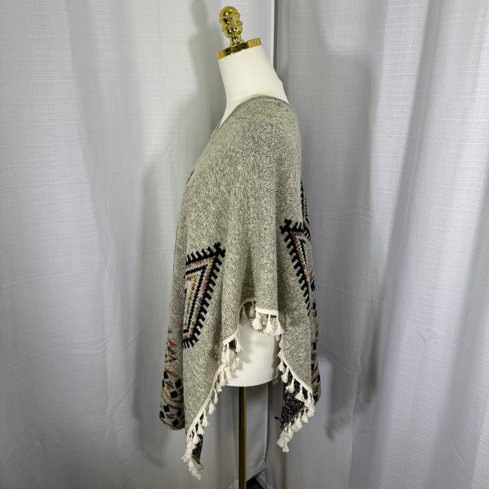 VTG Poncho Gene Accessories One Size Western Rodeo Aztec Cowgirl Tassel Fringe - Picture 2 of 9